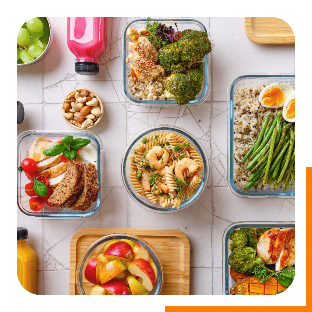 a set of nutritious food from an online meal plan program