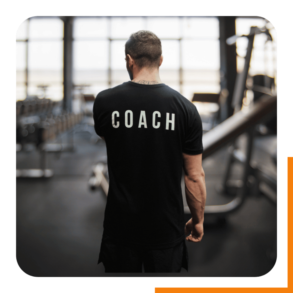 online training coach in the gym.